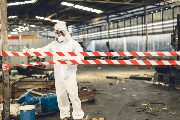 Professional Sewage Cleanup technician working in Rosenberg, TX